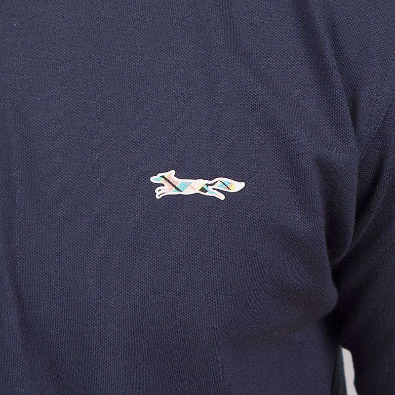 Longshanks Embroidered Patch Polo in Navy by Country Club Prep - Country Club Prep