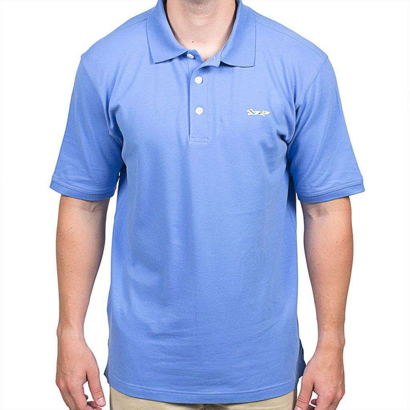 Longshanks Embroidered Patch Polo in River Blue by Country Club Prep - Country Club Prep