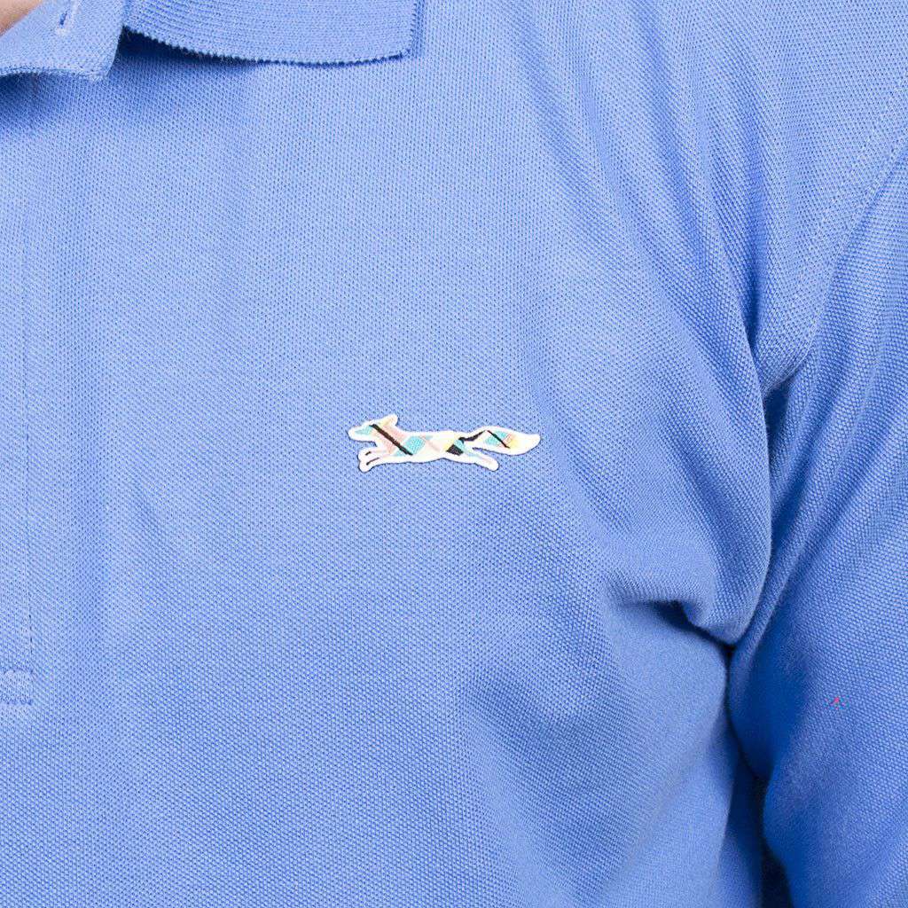 Longshanks Embroidered Patch Polo in River Blue by Country Club Prep - Country Club Prep