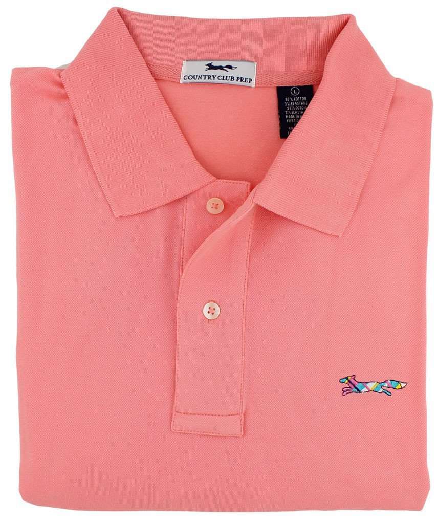 Longshanks Polo Shirt in Coral by Country Club Prep - Country Club Prep