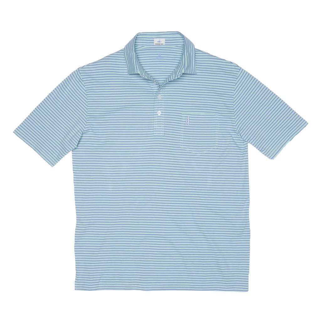 Macon Striped 4-Button Polo in Fern by Johnnie-O - Country Club Prep