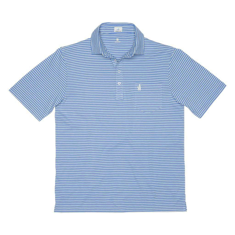 Macon Striped 4-Button Polo in French Blue by Johnnie-O - Country Club Prep