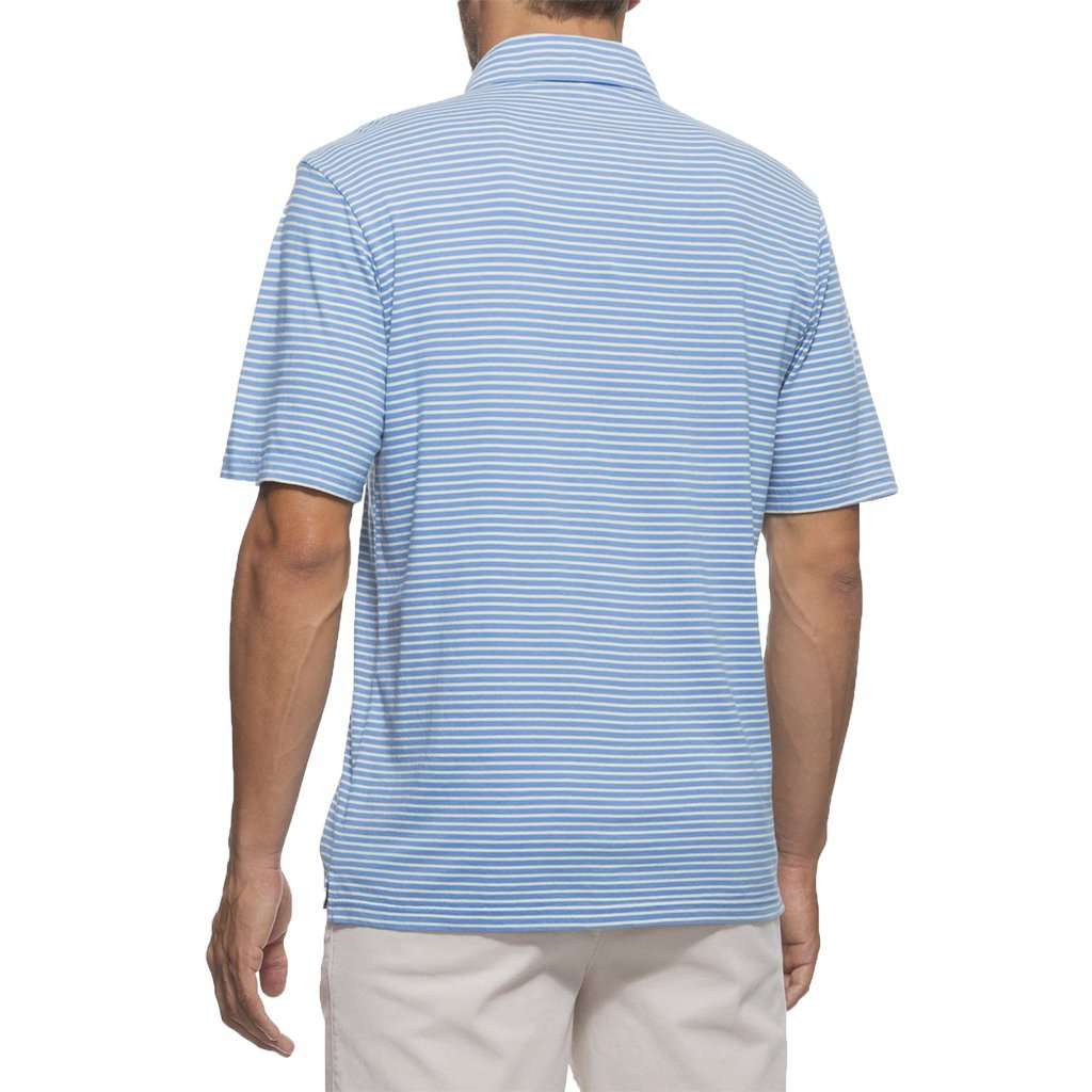 Macon Striped 4-Button Polo in French Blue by Johnnie-O - Country Club Prep