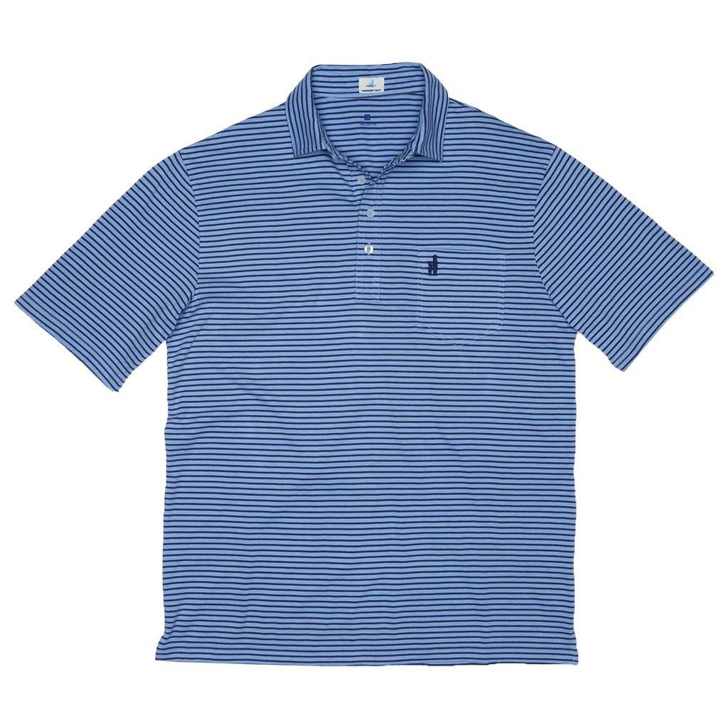 Macon Striped 4-Button Polo in Vista by Johnnie-O - Country Club Prep