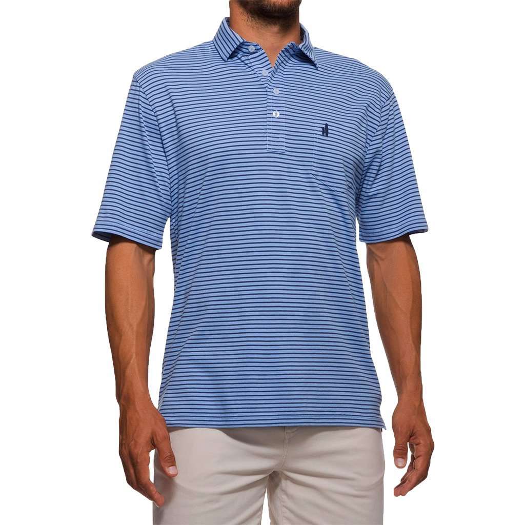 Macon Striped 4-Button Polo in Vista by Johnnie-O - Country Club Prep