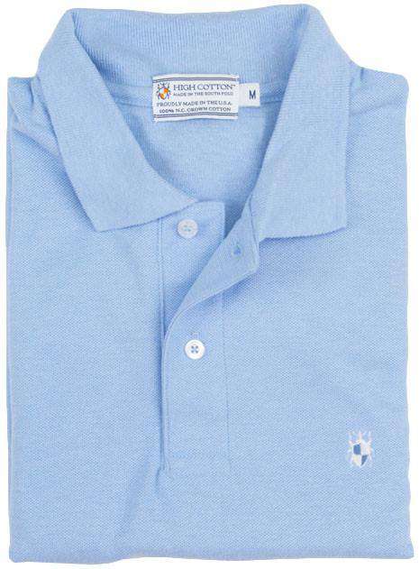 High Cotton Made in the South Polo in Carolina Blue – Country Club Prep