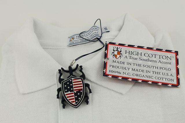Made in the South Polo in White by High Cotton - Country Club Prep