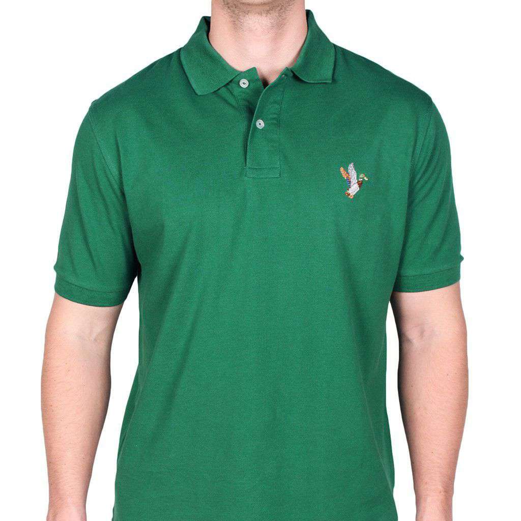 Mallard Needlepoint Polo Shirt in Hunter Green by Smathers & Branson - Country Club Prep