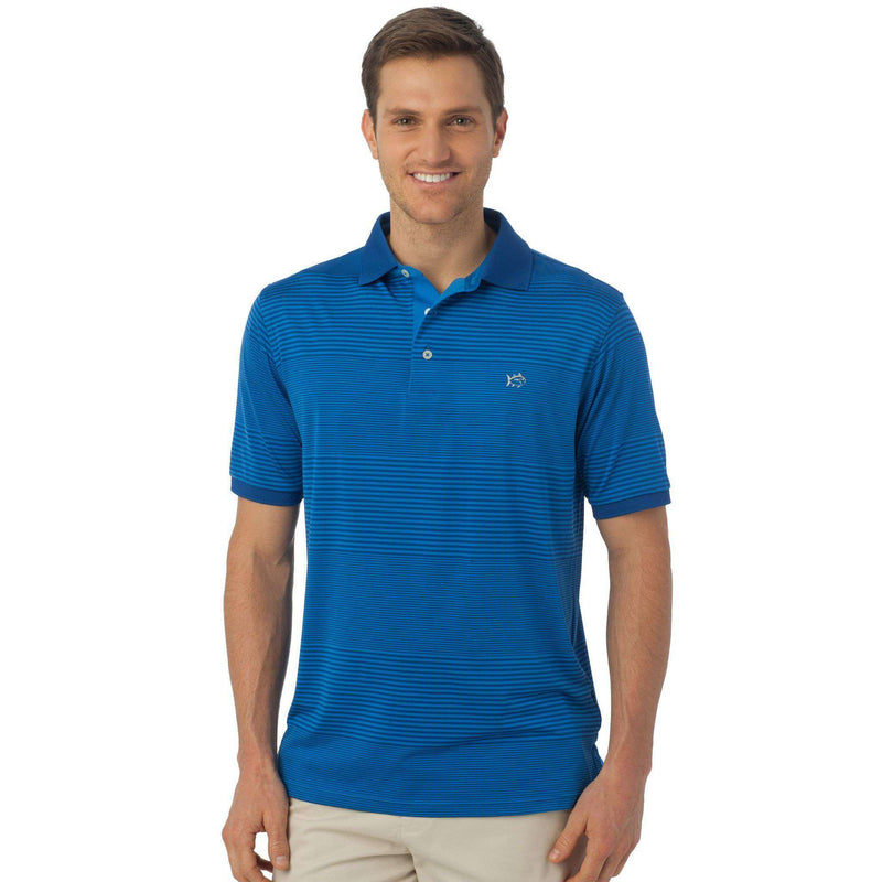 Match Point Stripe Performance Polo in Blue Cove by Southern Tide - Country Club Prep