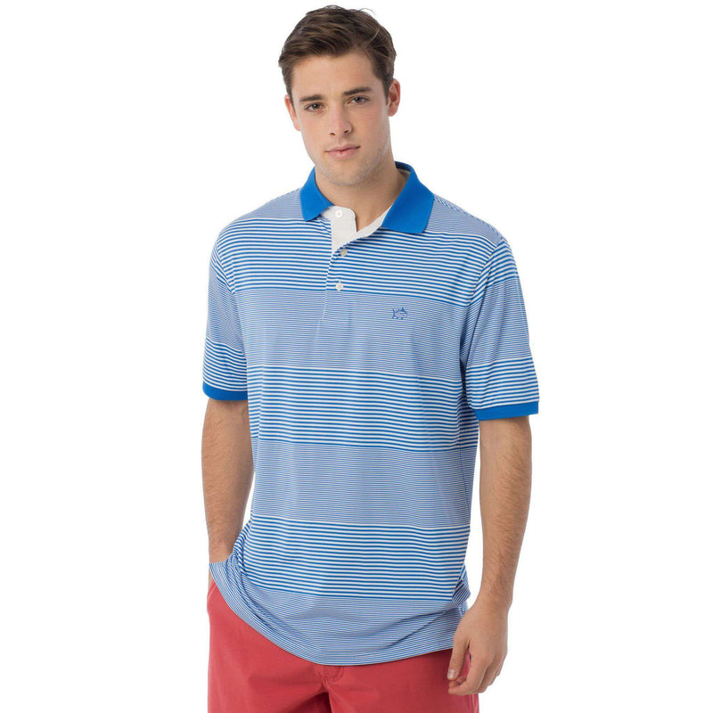 Match Point Stripe Performance Polo in Blue Stream by Southern Tide - Country Club Prep