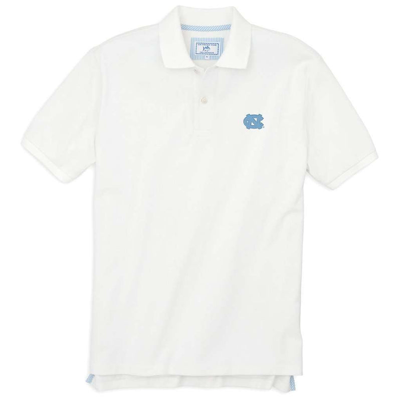 North Carolina Gameday Skipjack Polo in Classic White by Southern Tide - Country Club Prep
