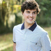 Pocket Polo in Green & Navy Stripe by Southern Proper - Country Club Prep
