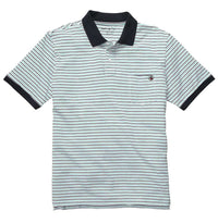 Pocket Polo in Green & Navy Stripe by Southern Proper - Country Club Prep