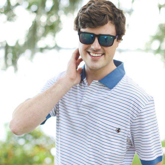 Pocket Polo in Pink & Blue Stripe by Southern Proper - Country Club Prep