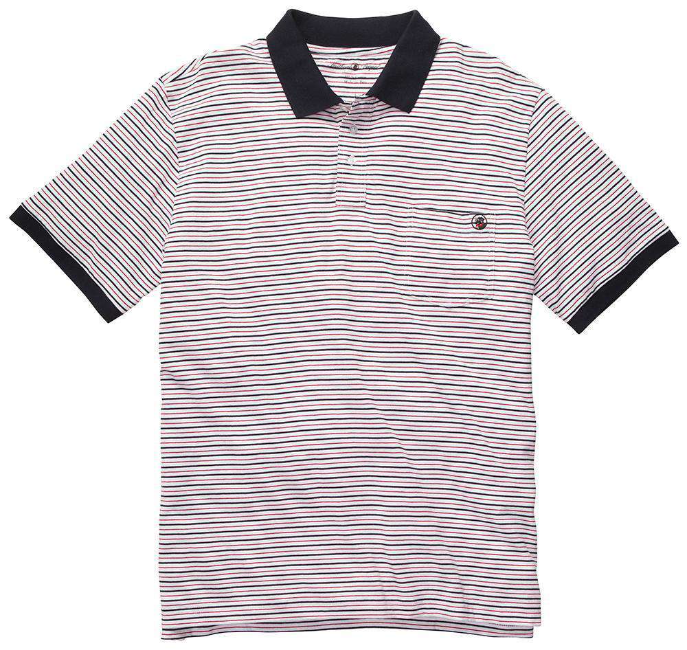 Pocket Polo in Red & Navy Stripe by Southern Proper - Country Club Prep