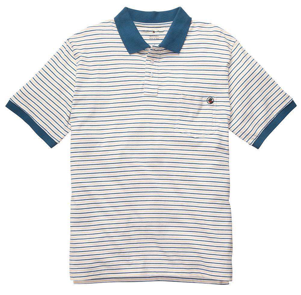 Pocket Polo in Yellow & Blue Stripe by Southern Proper - Country Club Prep