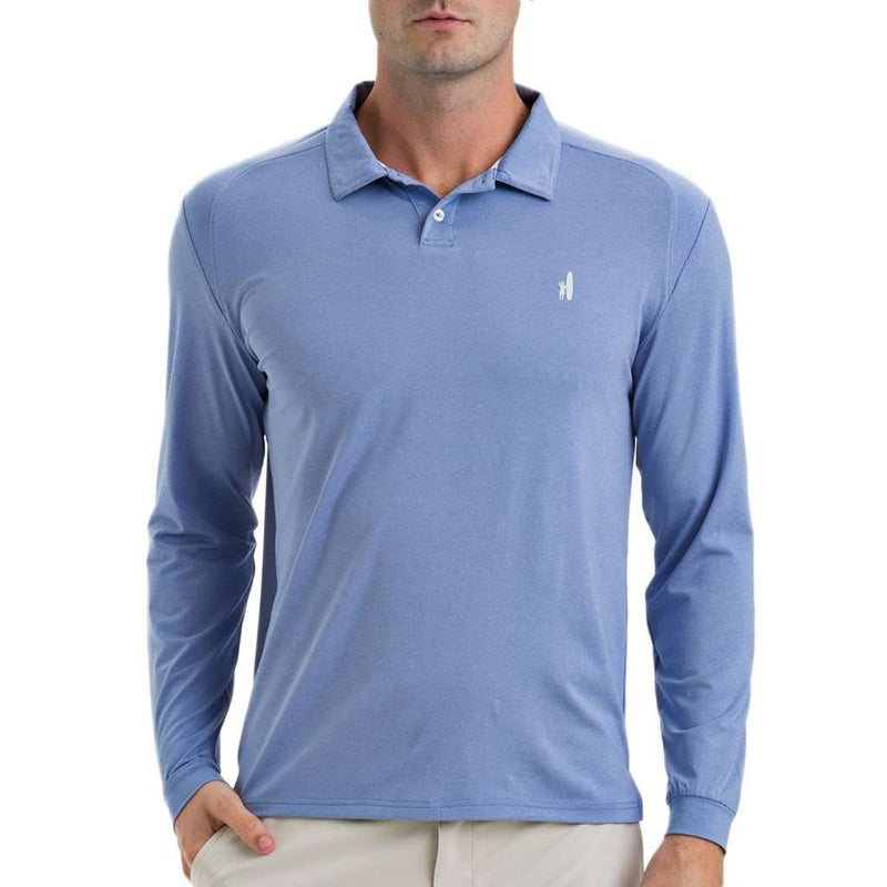 Porter Prep-Formance Long Sleeve Polo in Shade Blue by Johnnie-O - Country Club Prep