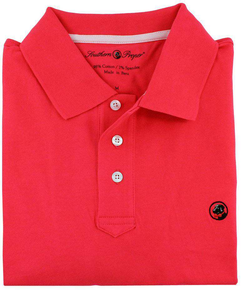 Proper Polo in Cherry Red by Southern Proper - Country Club Prep