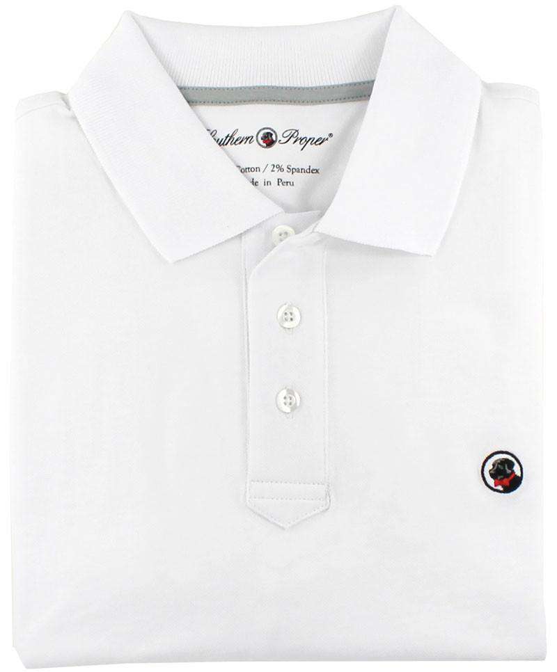 Proper Polo in White by Southern Proper - Country Club Prep