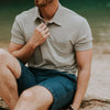 Puremeso Heathered Pocket Polo in Light Grey by The Normal Brand - Country Club Prep