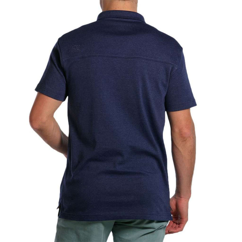 Puremeso Heathered Pocket Polo in Navy by The Normal Brand - Country Club Prep