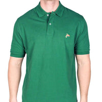 Rainbow Trout Needlepoint Polo Shirt in Hunter Green by Smathers & Branson - Country Club Prep