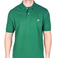 Rainbow Trout Needlepoint Polo Shirt in Hunter Green by Smathers & Branson - Country Club Prep