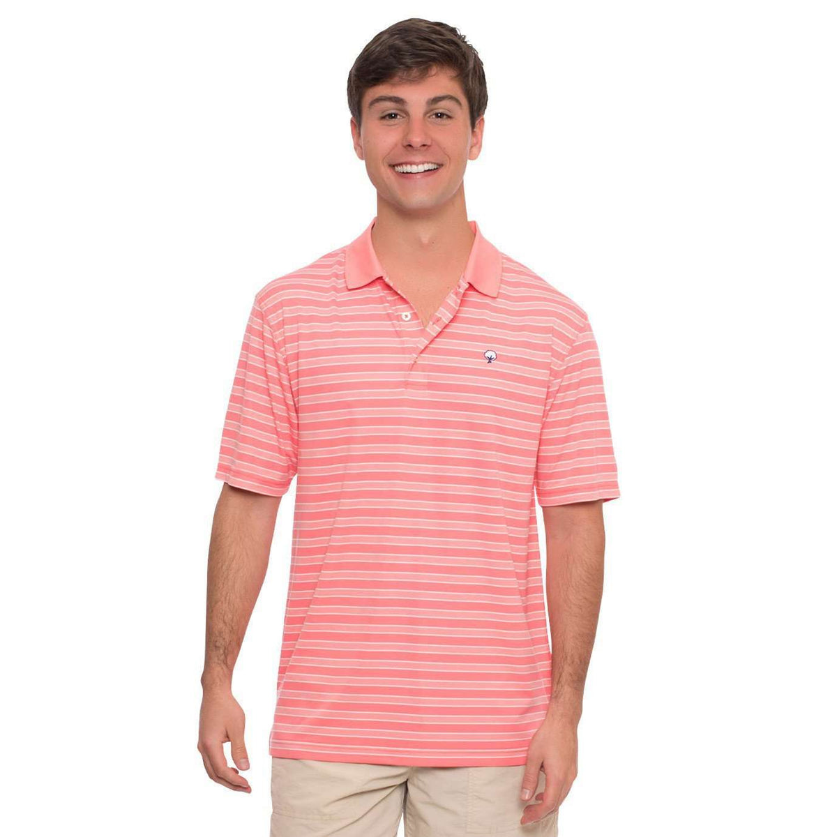 Savannah Performance Polo in Salmon Rose by The Southern Shirt Co. - Country Club Prep