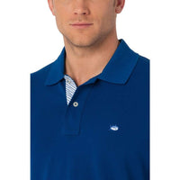 Seersucker Placket Skipjack Polo in Blue Cove by Southern Tide - Country Club Prep