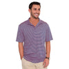 Shearwater Stripe Performance Polo in Blue Strawberry by The Southern Shirt Co. - Country Club Prep