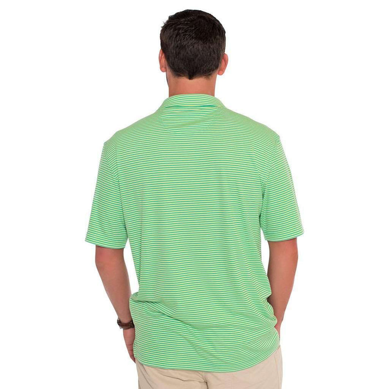 Shearwater Stripe Performance Polo in Sunny Lime by The Southern Shirt Co. - Country Club Prep