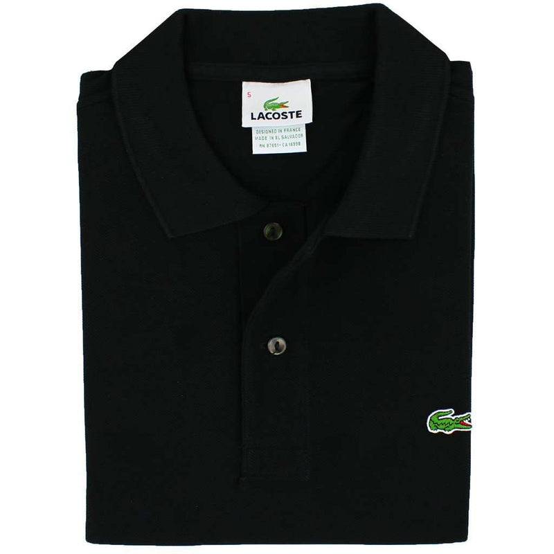 Short Sleeve Classic Pique Polo in Black by Lacoste - Country Club Prep