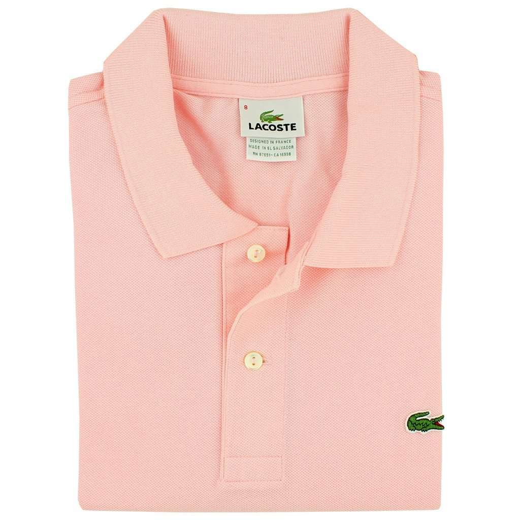 Short Sleeve Classic Pique Polo in Flamingo Pink by Lacoste - Country Club Prep