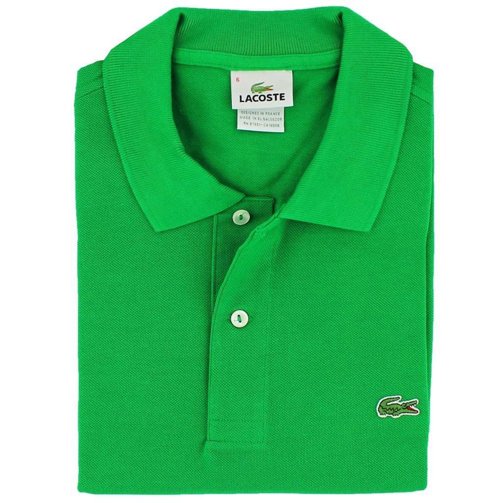 Short Sleeve Classic Pique Polo in Green by Lacoste - Country Club Prep