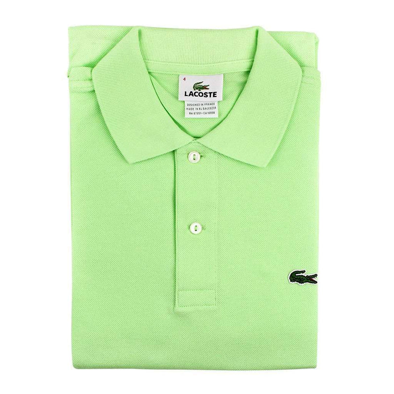 Short Sleeve Classic Pique Polo in Lime Green by Lacoste - Country Club Prep