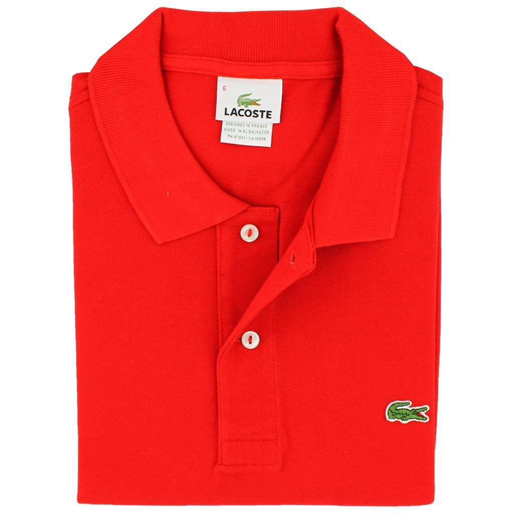 Short Sleeve Classic Pique Polo in Red by Lacoste - Country Club Prep
