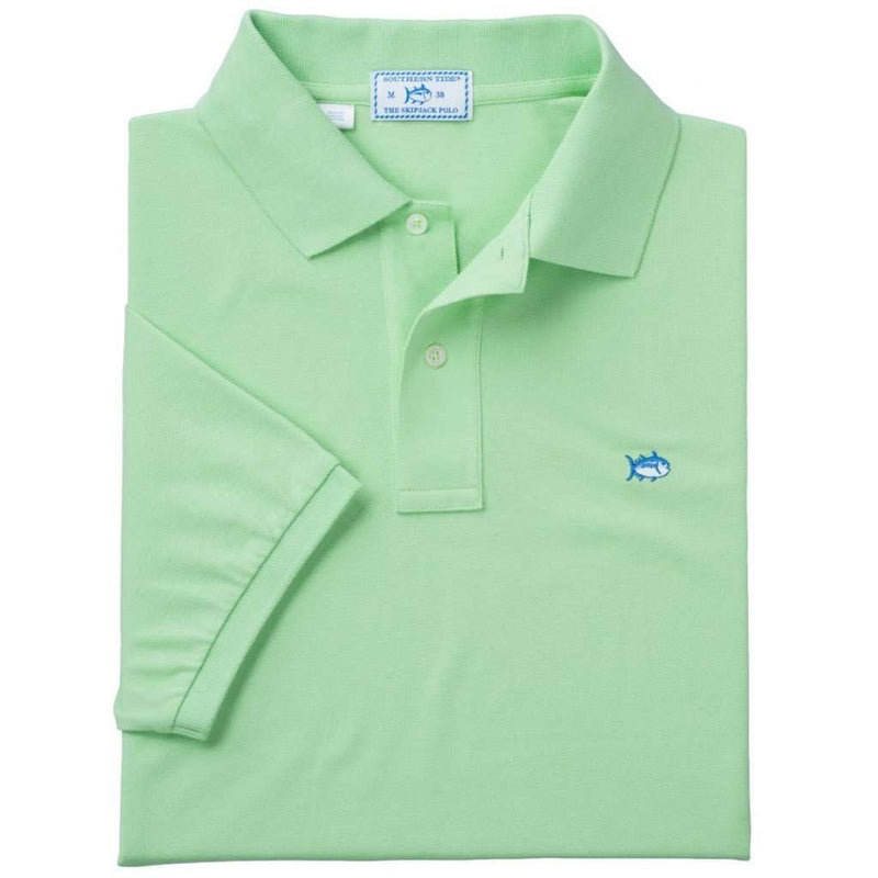 Short Sleeve Classic Skipjack Polo in Avocado Green by Southern Tide - Country Club Prep