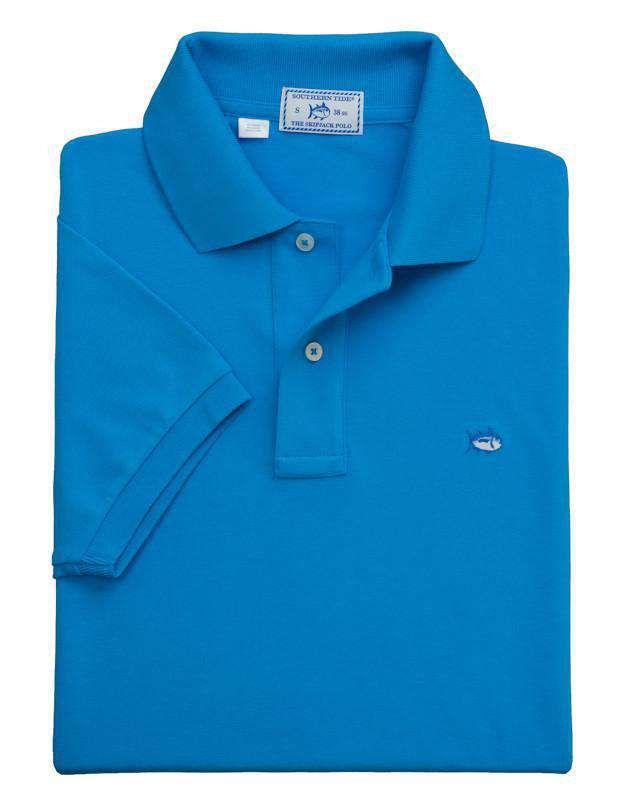 Short Sleeve Classic Skipjack Polo in Blue Fin by Southern Tide - Country Club Prep