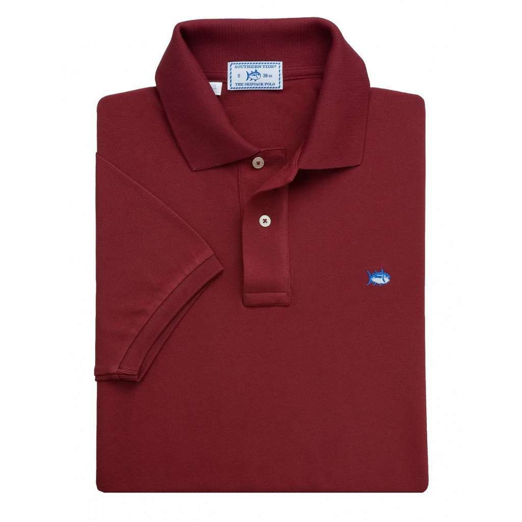 Short Sleeve Classic Skipjack Polo in Chianti by Southern Tide - Country Club Prep