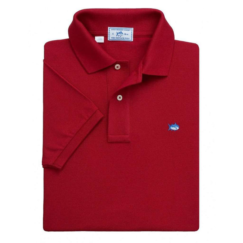 Short Sleeve Classic Skipjack Polo in Crimson by Southern Tide - Country Club Prep
