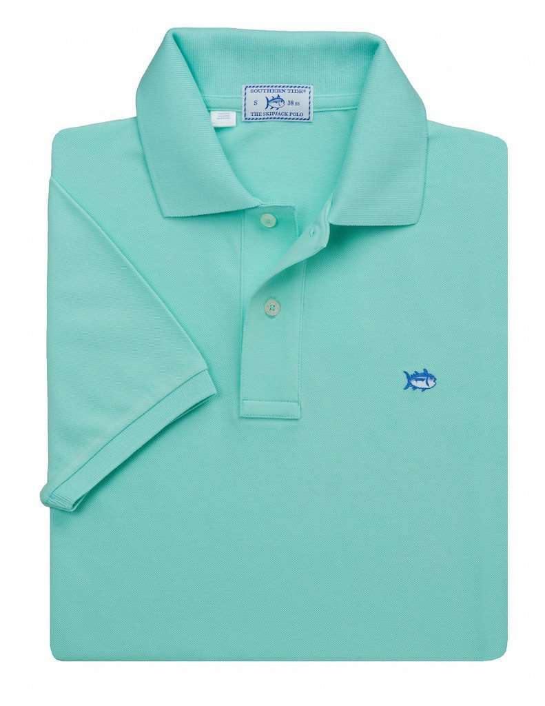 Short Sleeve Classic Skipjack Polo in Offshore Green by Southern Tide - Country Club Prep