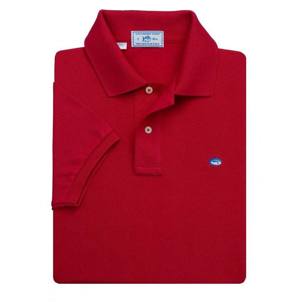 Short Sleeve Classic Skipjack Polo in Red by Southern Tide - Country Club Prep