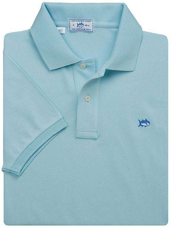 Short Sleeve Classic Skipjack Polo in Sky Blue by Southern Tide - Country Club Prep