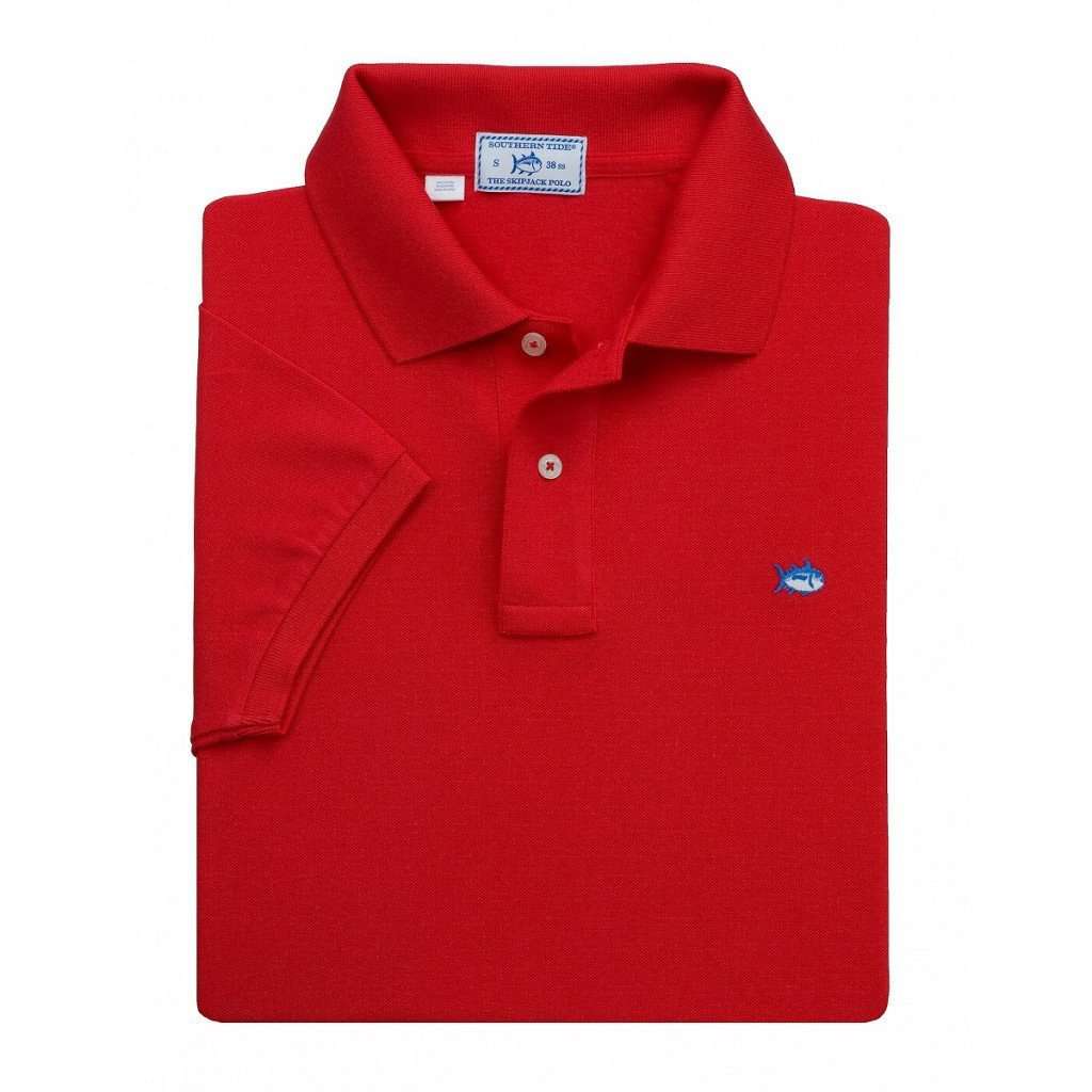 Short Sleeve Classic Skipjack Polo in Varsity Red by Southern Tide - Country Club Prep