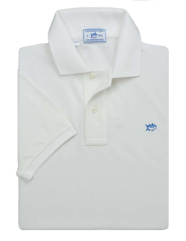 Short Sleeve Classic Skipjack Polo in White by Southern Tide - Country Club Prep