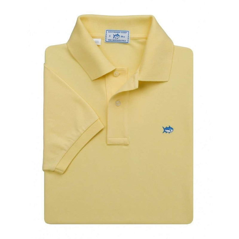 Short Sleeve Classic Skipjack Polo in Yellow by Southern Tide - Country Club Prep
