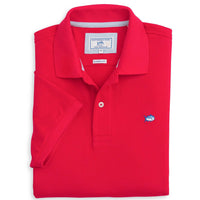 Short Sleeve Skipjack Polo in Channel Marker Red by Southern Tide - Country Club Prep