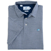 Striped Channel Marker Polo in Blue Depths by Southern Tide - Country Club Prep