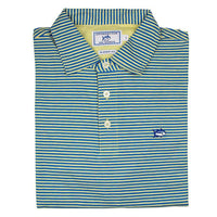 Striped Channel Marker Polo in Pineapple by Southern Tide - Country Club Prep