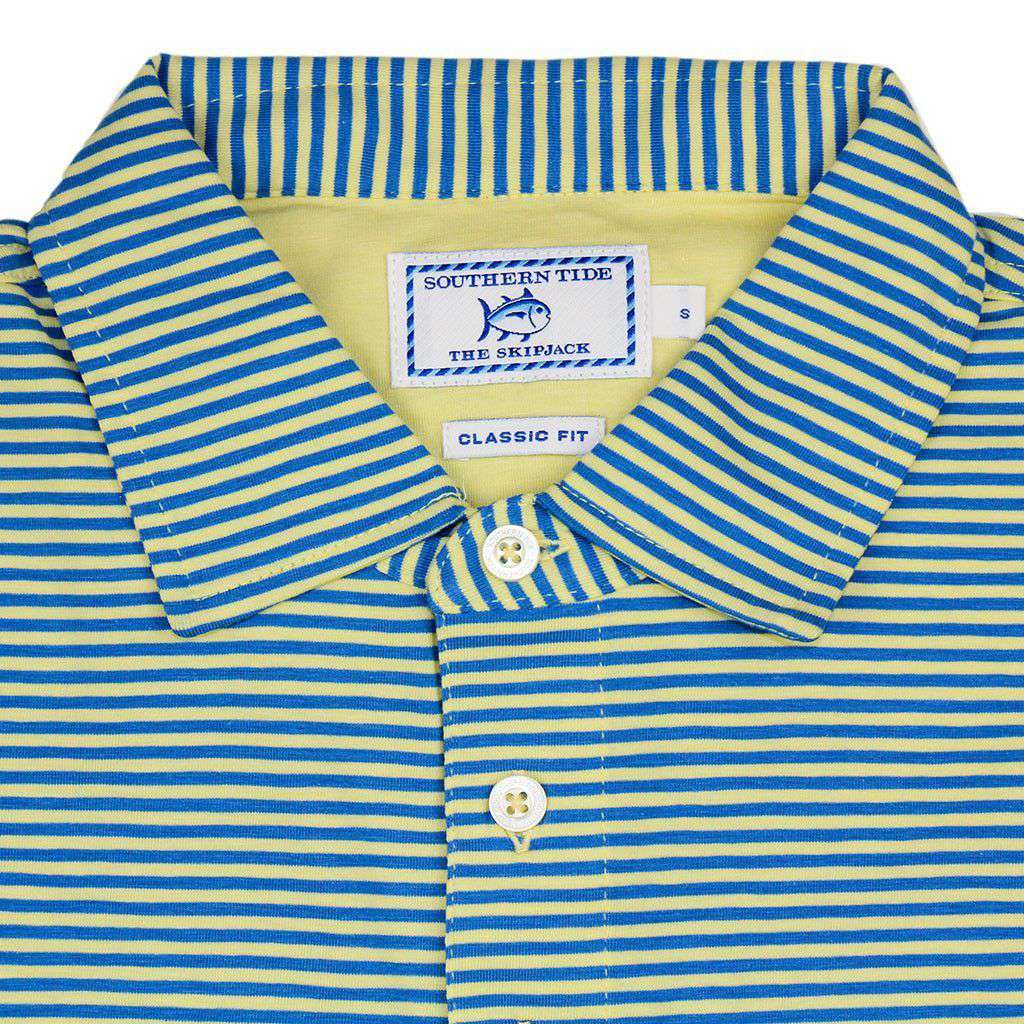 Striped Channel Marker Polo in Pineapple by Southern Tide - Country Club Prep